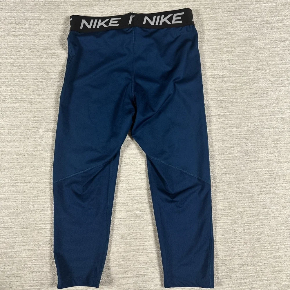 Nike Dri-FIT Cropped Leggings Capri Running Gym Yoga Training Blue L Athleisure